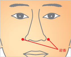 鼻づまりに効くツボ「迎香」